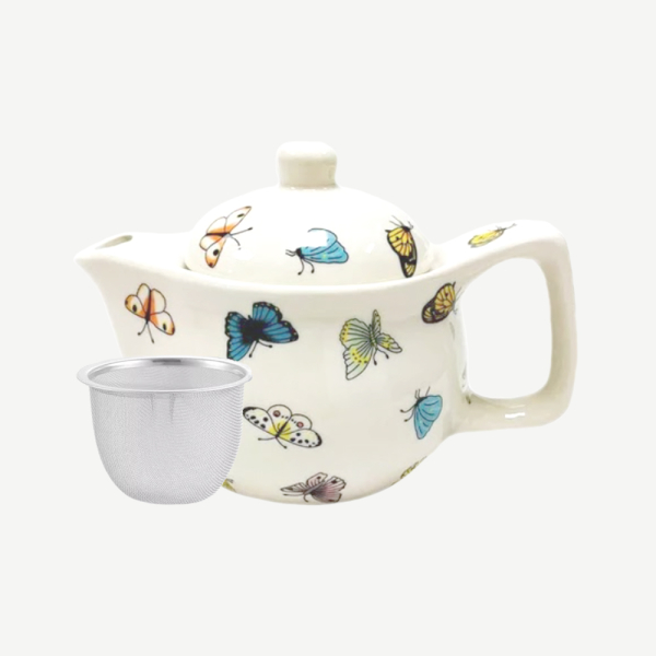 Tetera pequeña de porcelana con infusor